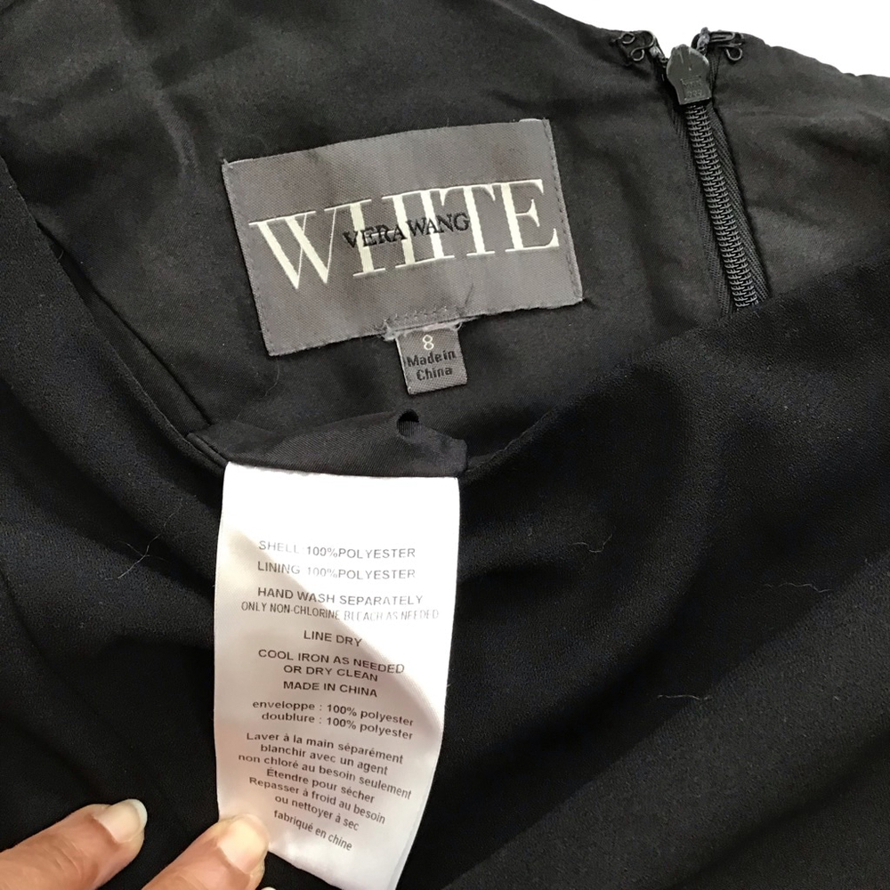 White Vera Wang Women’s Elegant Sofiscicate Black One Shoulder Maxi Dress Size 8 - Picture 15 of 15